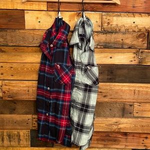 Girls YS (7-8) Abercrombie Kids long sleeve button down flannel (2) bundle